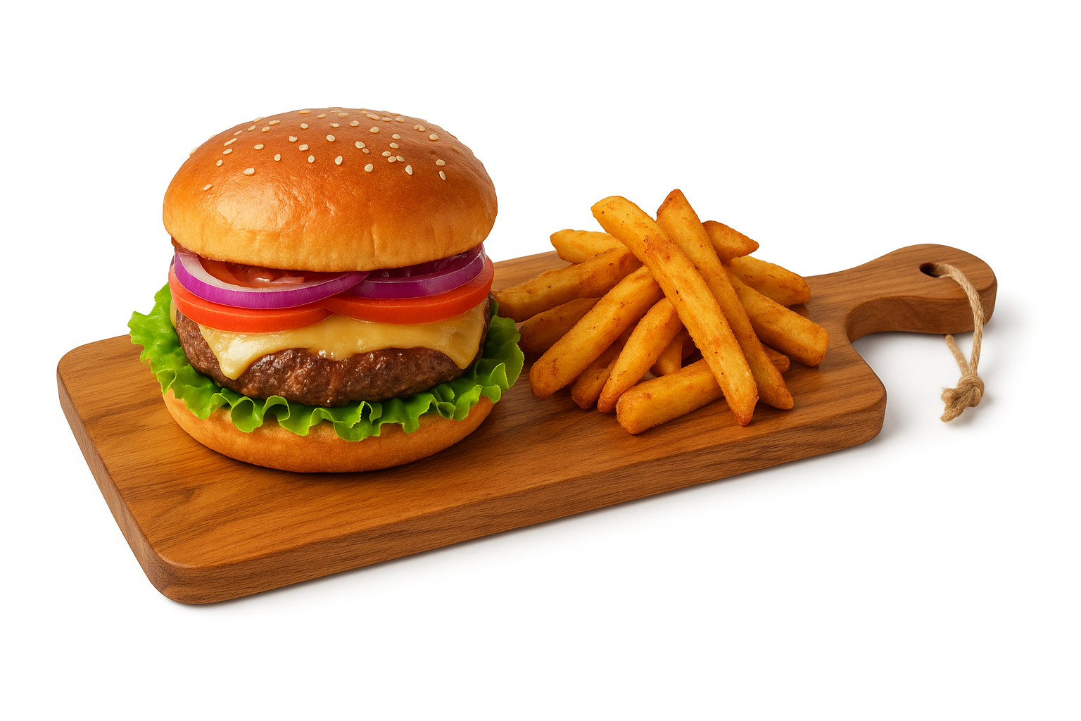 Premium Acacia Wood Chopping Board – 16x8 Inch | Durable Cutting & Serving Board with Handle