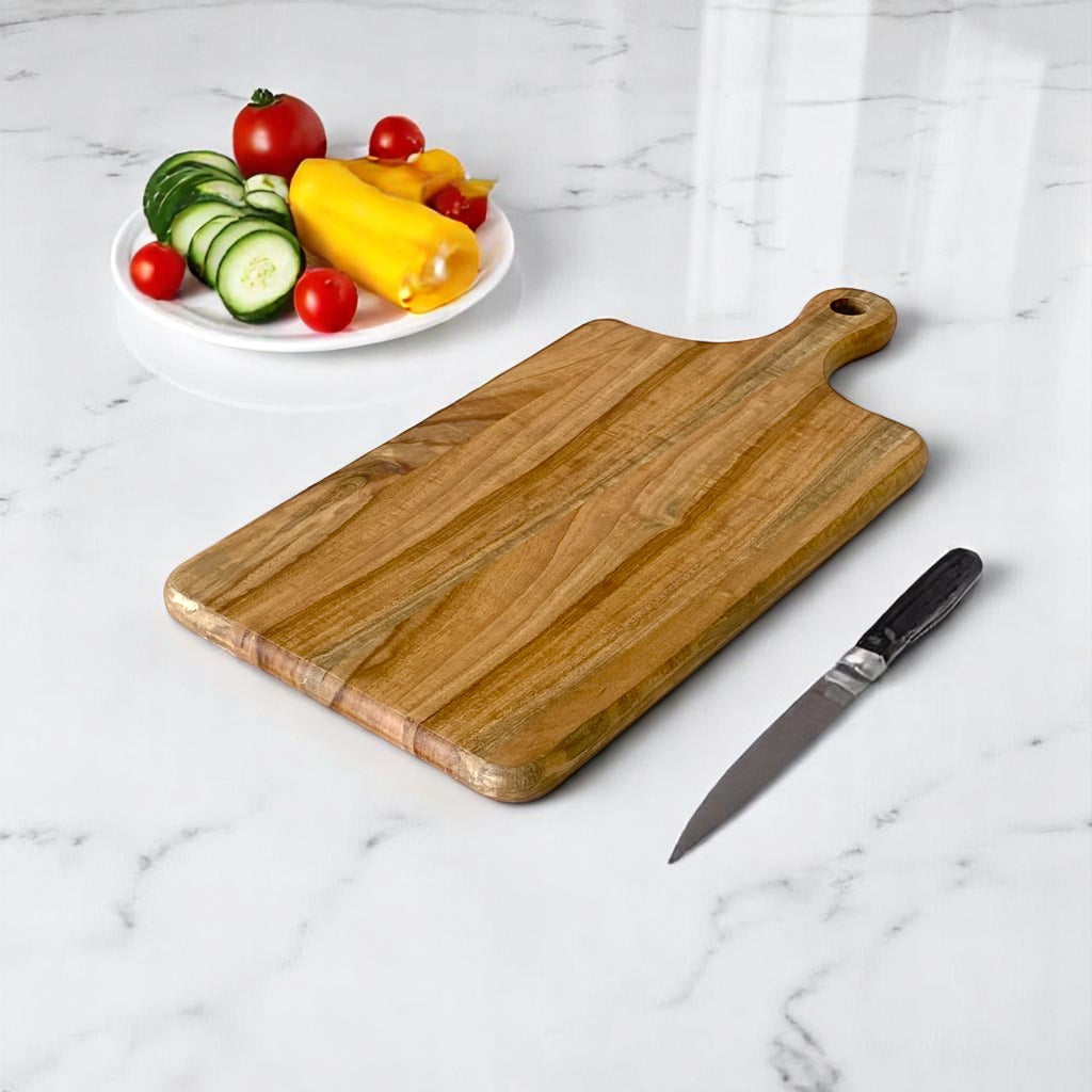 Premium Acacia Wood Chopping Board – 16x8 Inch | Durable Cutting & Serving Board with Handle