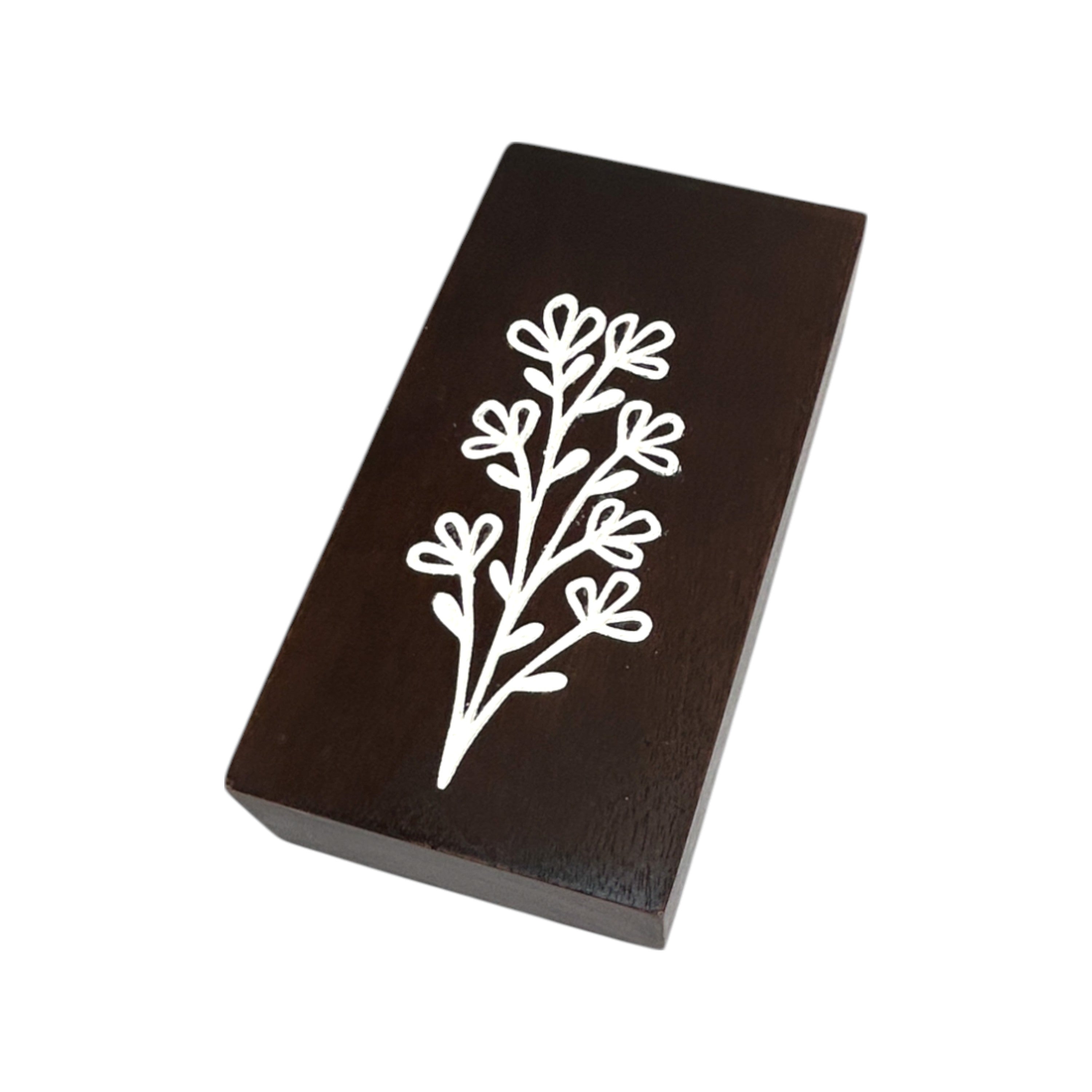 Wall Hanging Wooden Flower Vase – Brown Finish with Artificial Greenery
