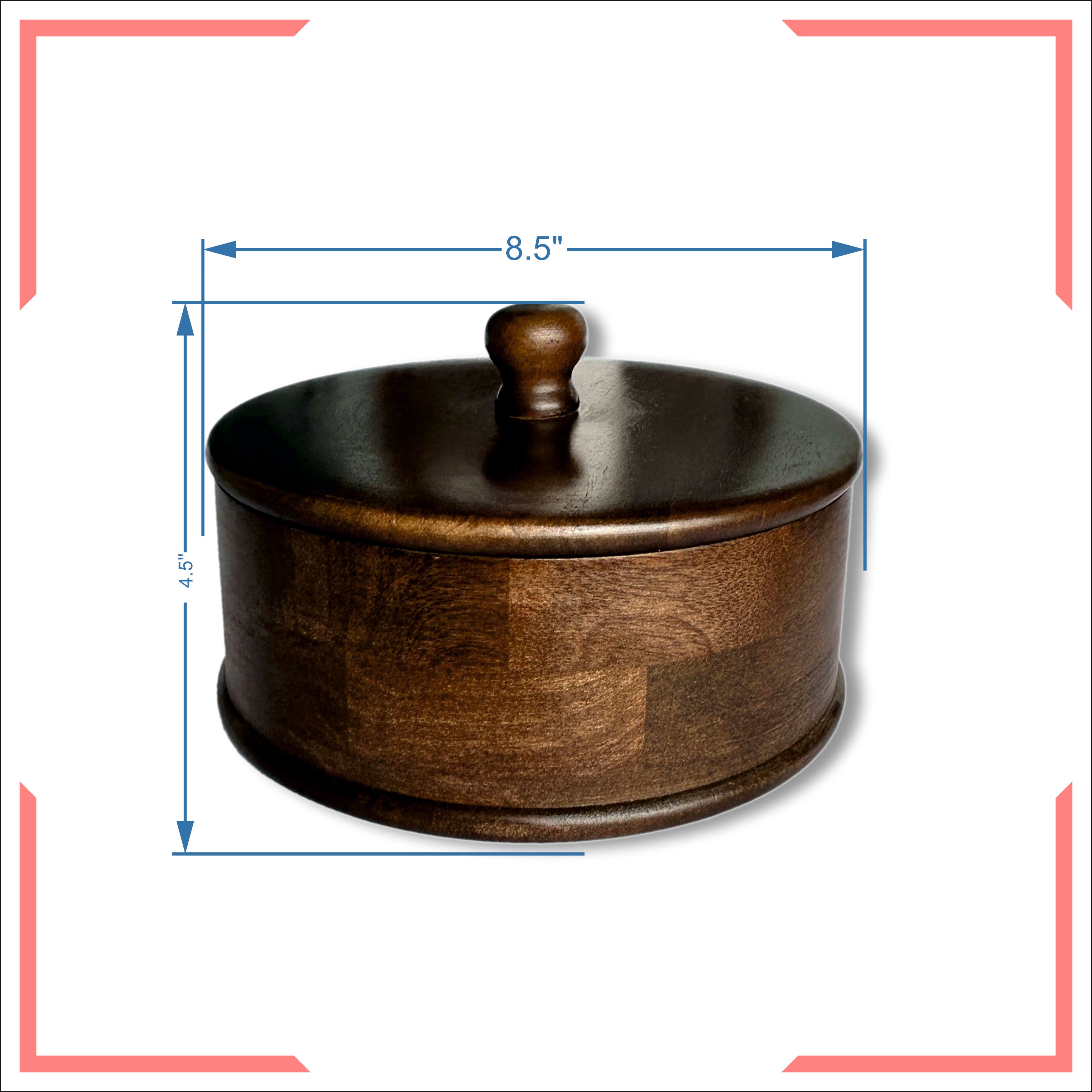 Handcrafted Wooden Chapati Box – Classic Round Casserole for Roti & Bread Storage