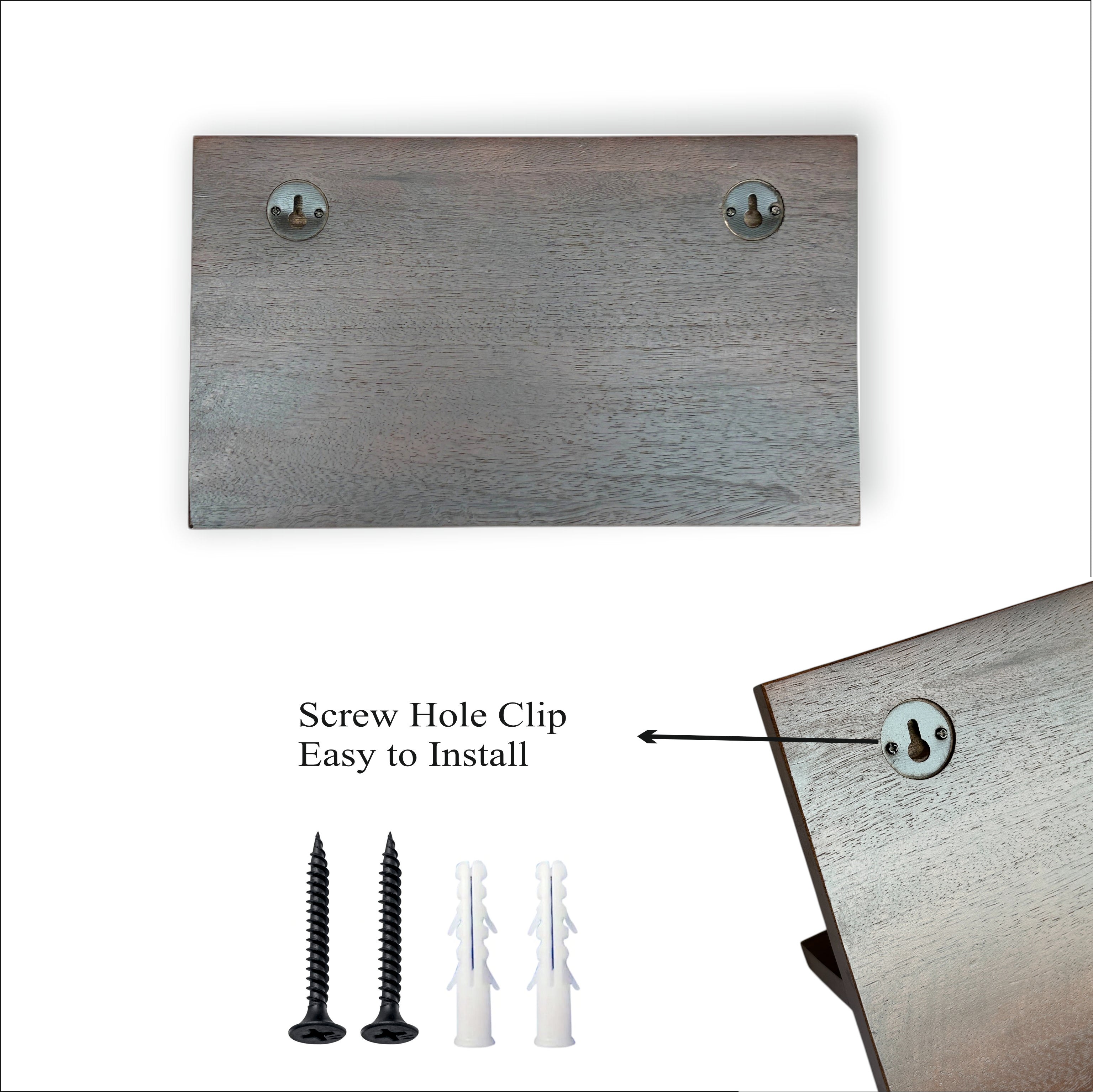 Wooden Wall Key Holder with Shelf – 5 Hooks for Entryway & Home Storage