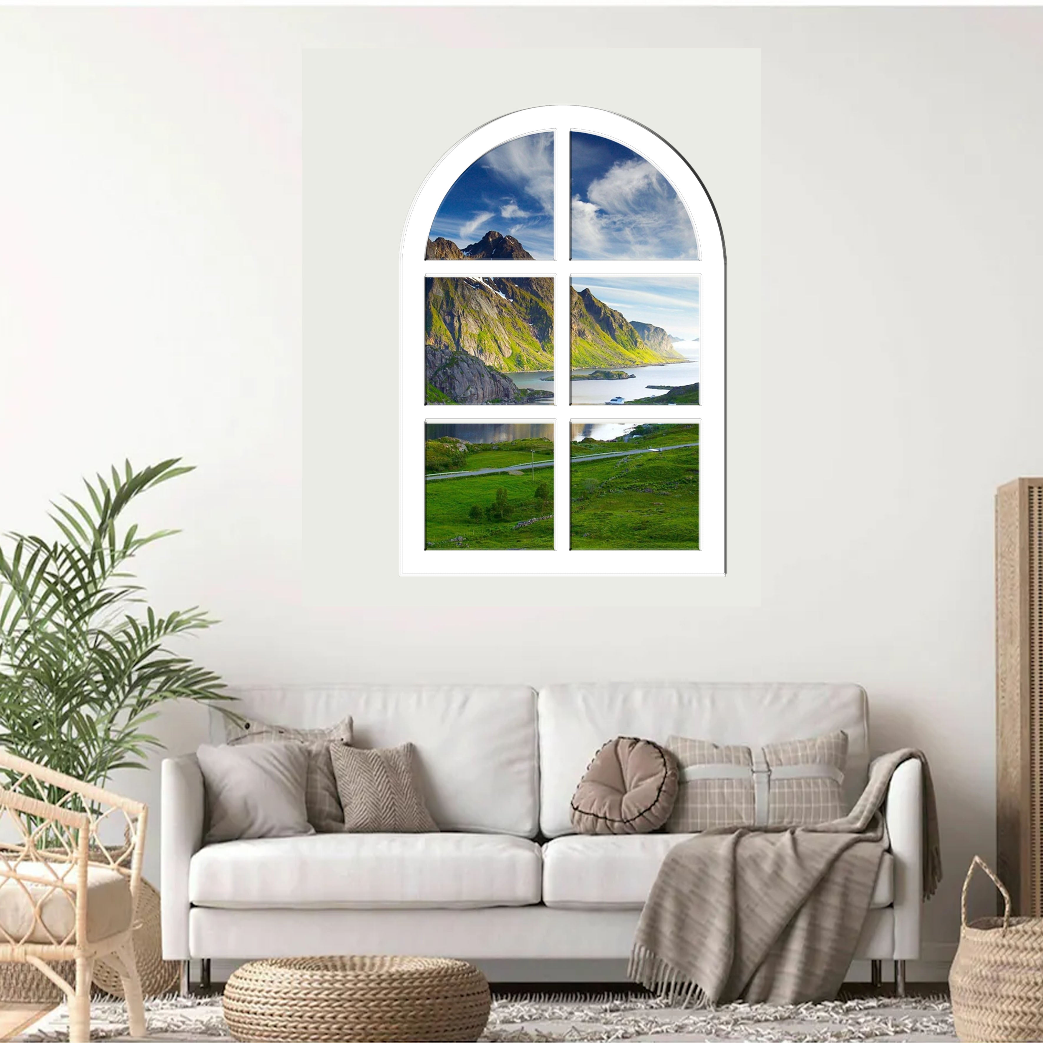 Mountain View Faux Window Wall Art