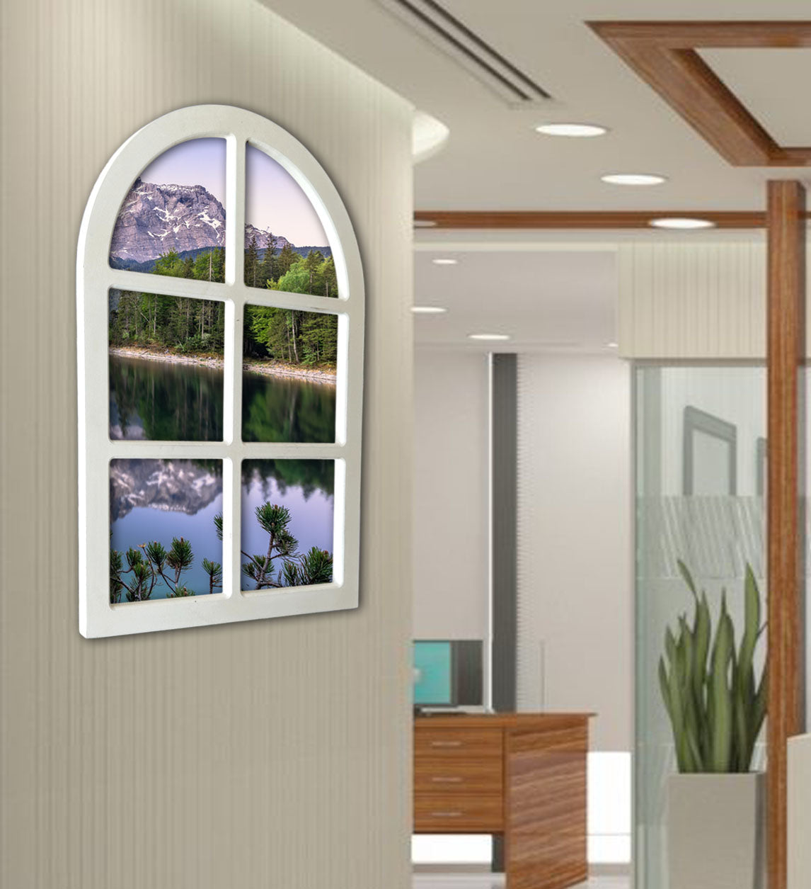 Mountain View Faux Window Wall Art