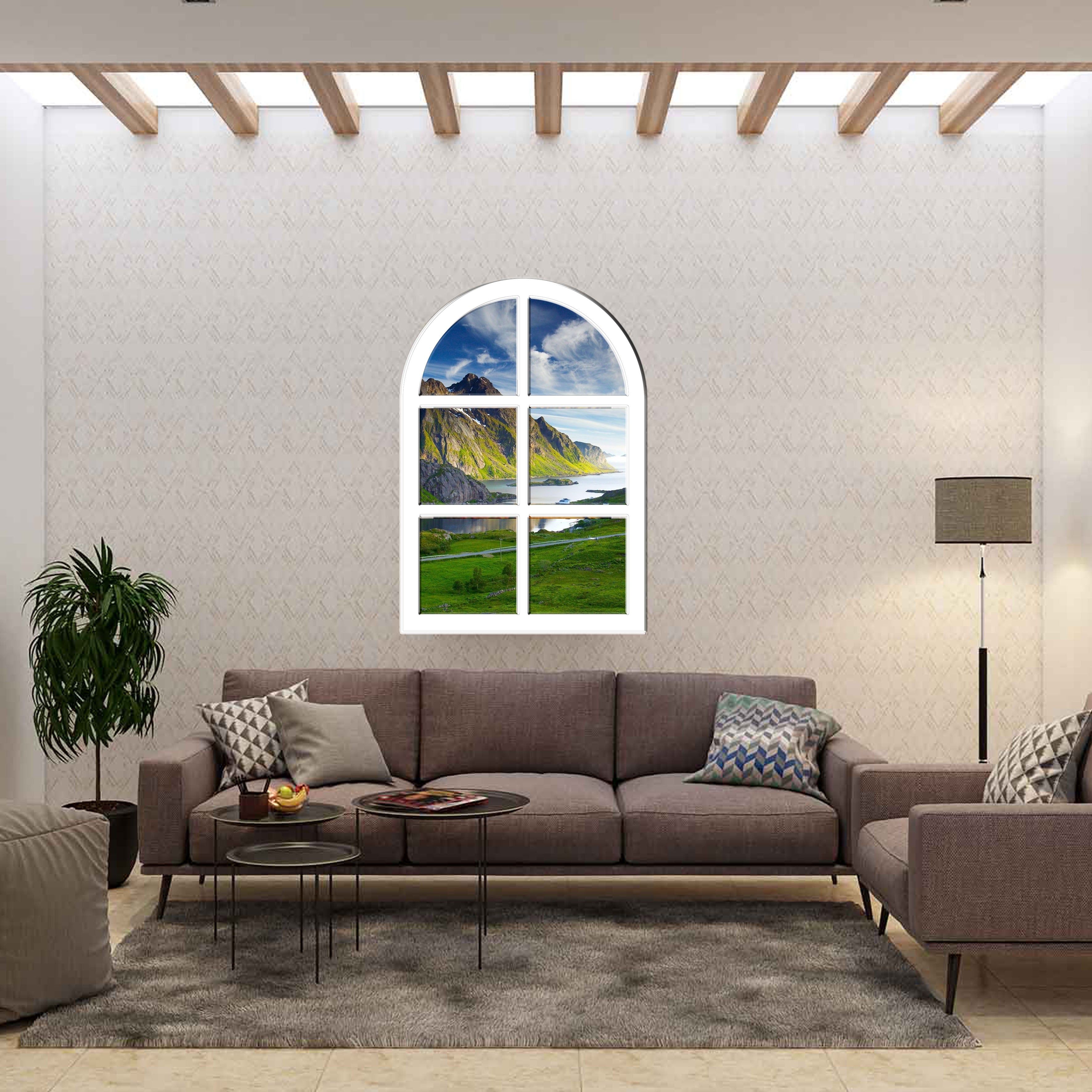 Mountain View Faux Window Wall Art