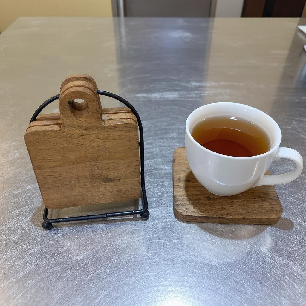 Wood Tea Coasters Set