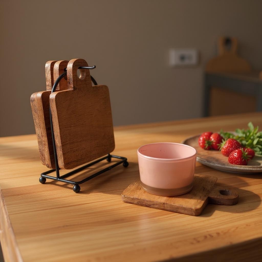 Wood Tea Coasters Set